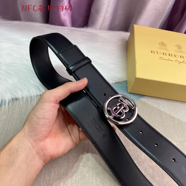 Burberry Knight Black Leather Belt 8