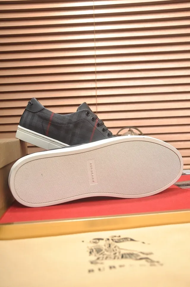 Burberry Knight Check Pattern Black and Red Lifestyle Sneakers 2