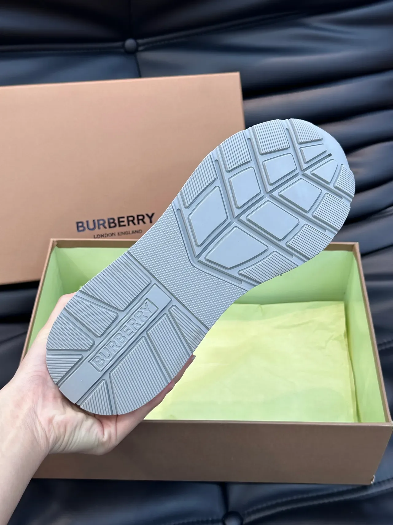 Burberry Red White Mixed Suede And Textile Upper Sculpted Midsole Chunky Sneakers 2