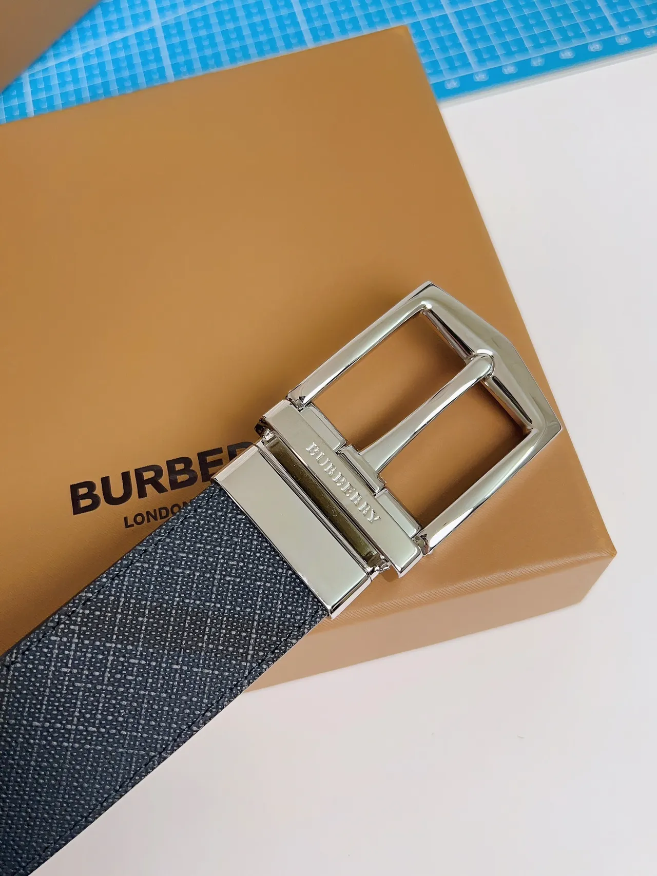 Burberry Reversible Buckle Woven Leather Belt 6