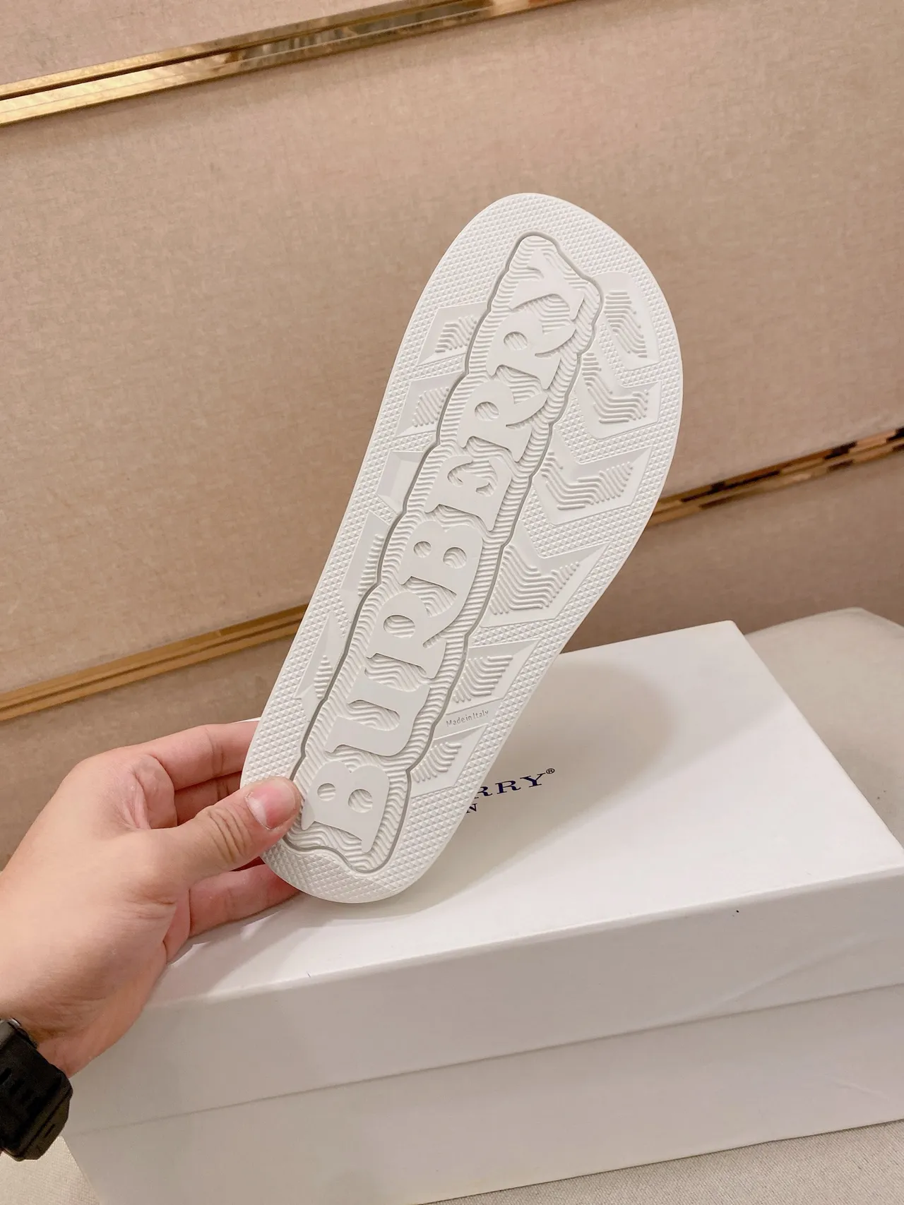 Burberry Slide Noir Bleu Motif Écossais Bride Surélevée Chevalier Équestre Sandales 2
