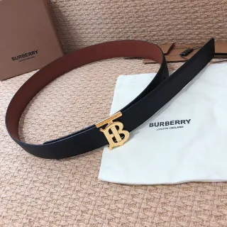 Burberry TB Monogram Belt কালো এবং বাদামী চামড়ার বেল্ট