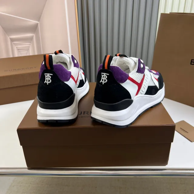 Burberry White Multicolor Multi-Panel Construction Embossed Logo Chunky Sneakers 6