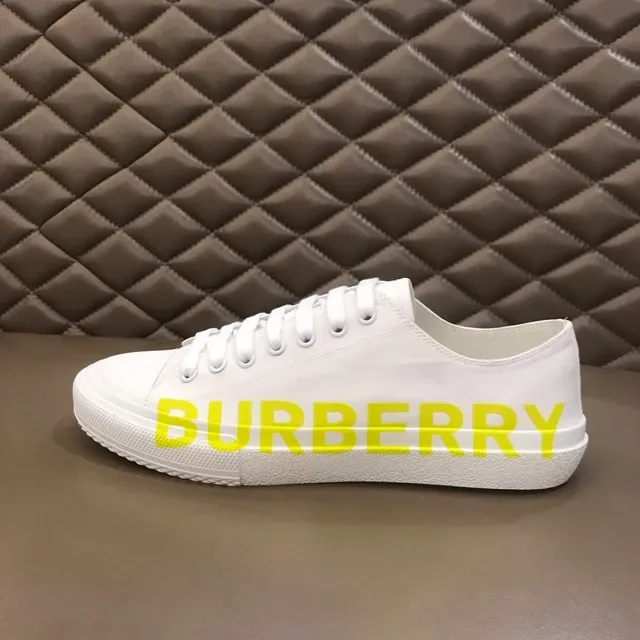 Burberry sneakers lifestyle blanches et jaunes low-top à tige style canvas 2
