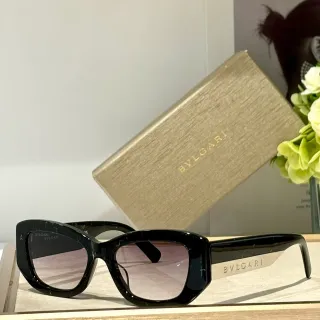 Bvlgari কোণীয় বিড়াল চোখ মার্বেল কালো গ্রেডিয়েন্ট লেন্স সানগ্লাস