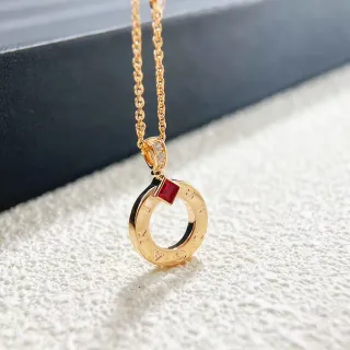 Bvlgari B.zero1 Gold and Ruby Pendant Necklace