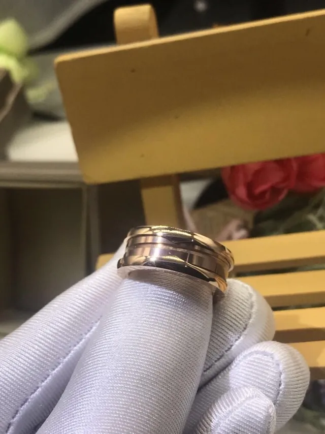 Bvlgari B.zero1 Multi-Band Engraved Rose Gold and Black Ring 2