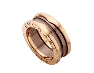 Bvlgari B.zero1 Multi-Band Engraved Rose Gold and Black Ring 6