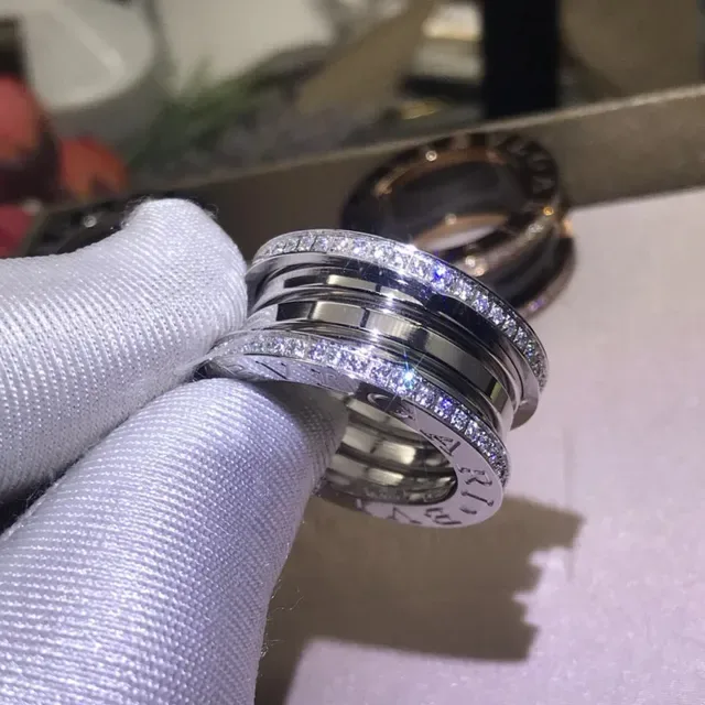 Bvlgari B.zero1 Multi-Band Pavé Crystal Ring 5