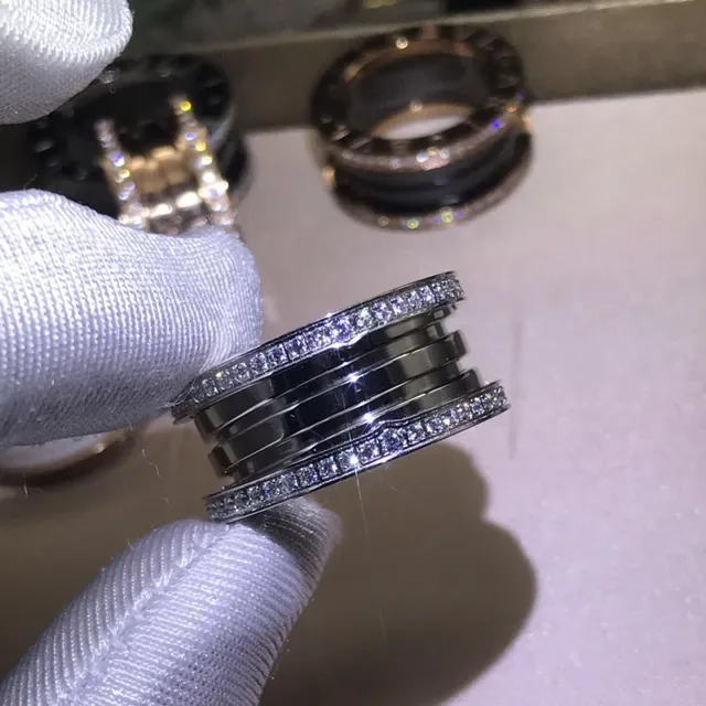 Bvlgari B.zero1 Multi-Band Pavé Crystal Ring 6