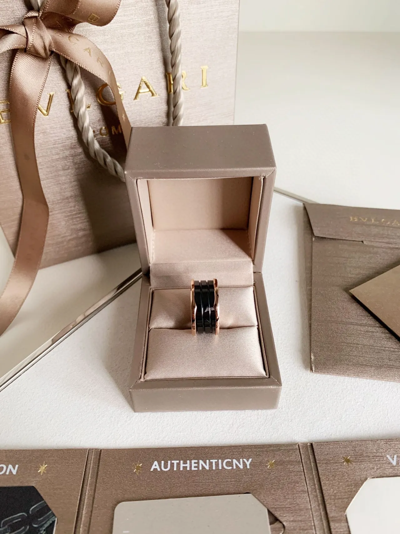 Bvlgari B.zero1 Stacked Black and Silver Ring 3