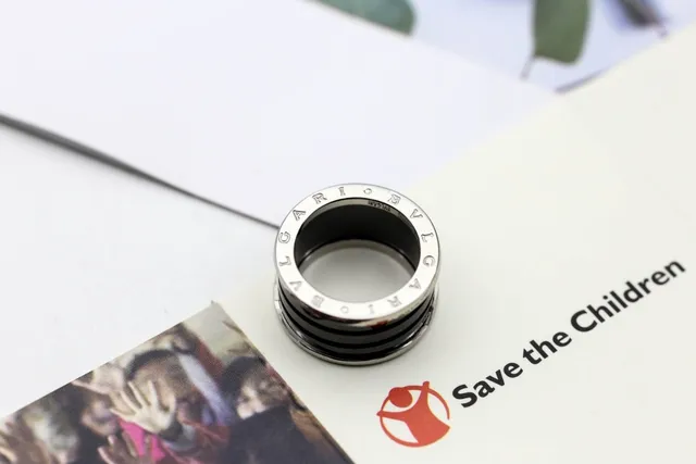Bvlgari B.zero1 Stacked Black and Silver Ring 8