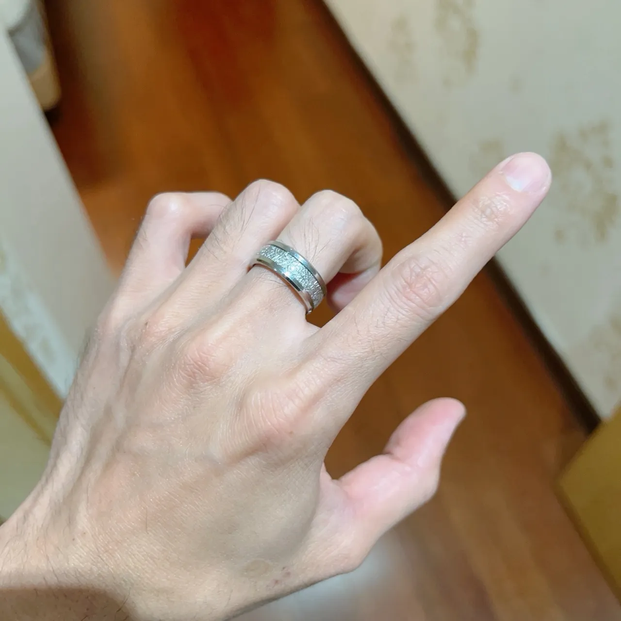 Bvlgari Engraved Texture Wide Band Ring 8