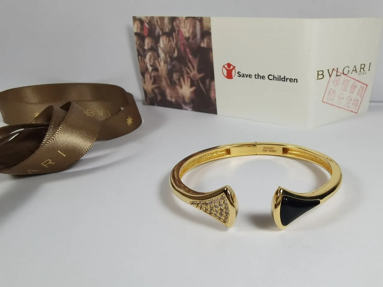 Bvlgari ذهب أسود سوار مفتوح نهايات السهم 7