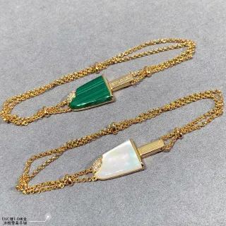 Bvlgari Collier de chaîne en or vert Ice-Cream-Bar pendentif