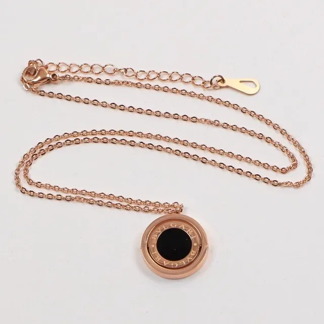 Bvlgari قلادة ذهب أبيض دوارة مزدوجة حلقة لؤلؤ تضمين 2