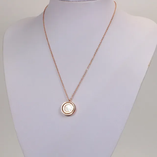 Bvlgari قلادة ذهب أبيض دوارة مزدوجة حلقة لؤلؤ تضمين 3