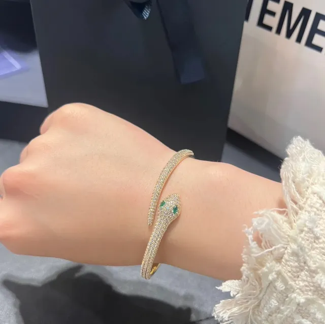 Bvlgari Serpenti bracelet en or motif serpentin vert Pavé-Set 6