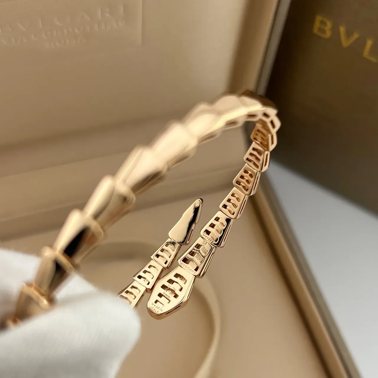 Bvlgari Serpenti Rose Gold Ruby-Eye Snake Bracelet 3