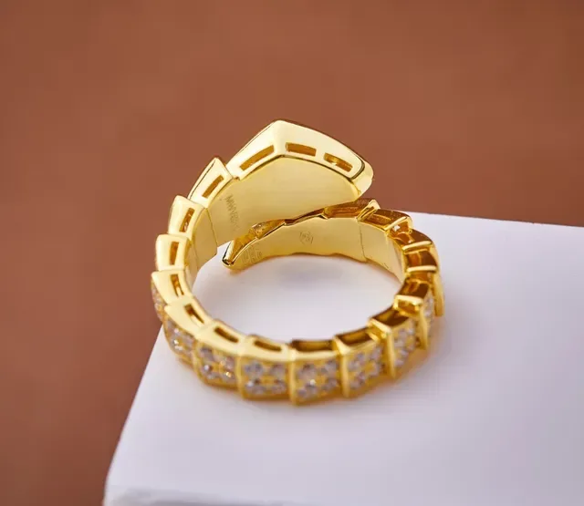 Bvlgari Argent Blanc Bague Bande Géométrique Articulée Pavé-Set Pierres Claires 3