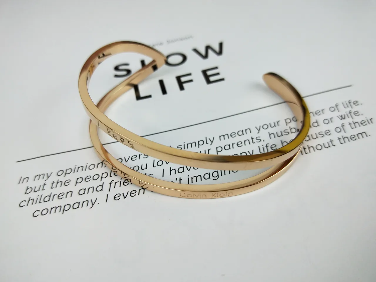 Calvin Klein Double-Layered Open Cuff Gold-Tone Bracelet 3