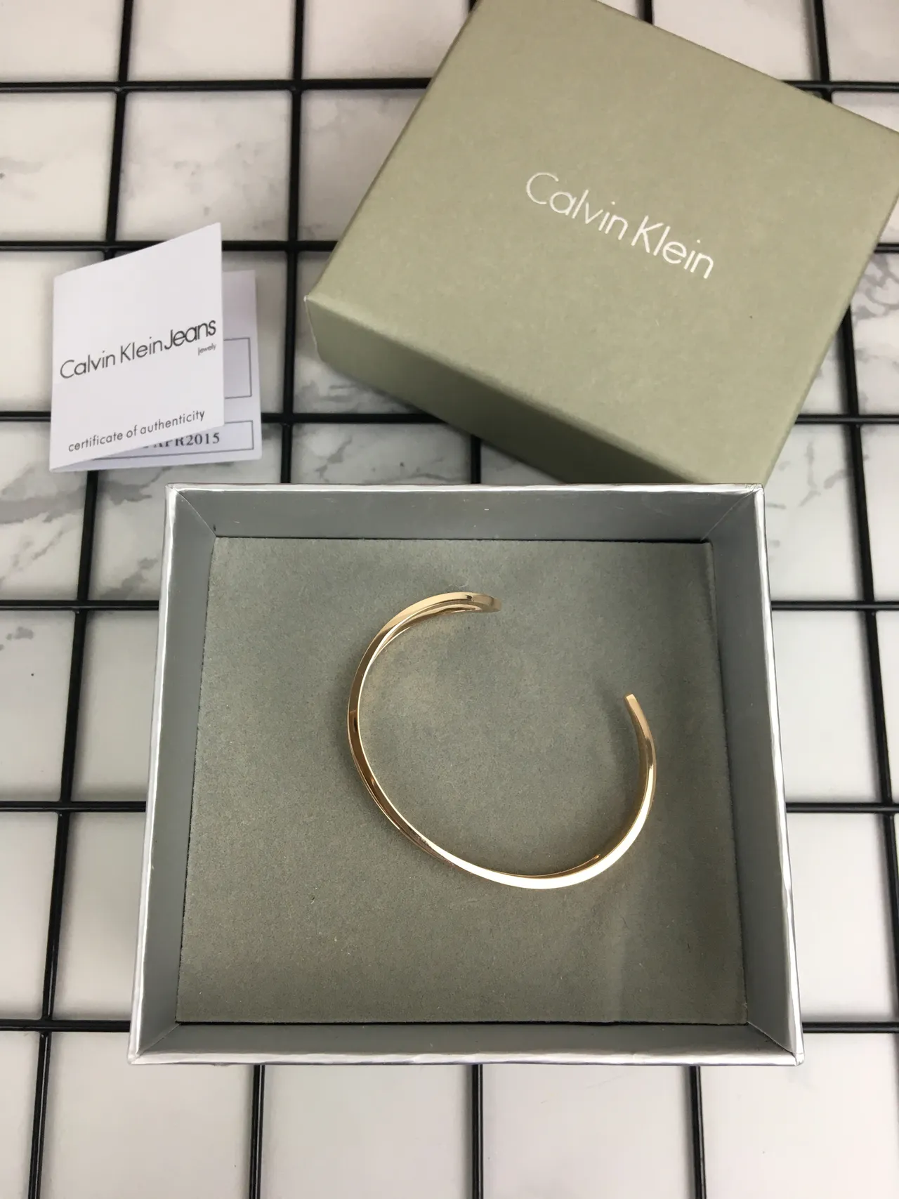 Calvin Klein Double-Layered Open Cuff Gold-Tone Bracelet 6
