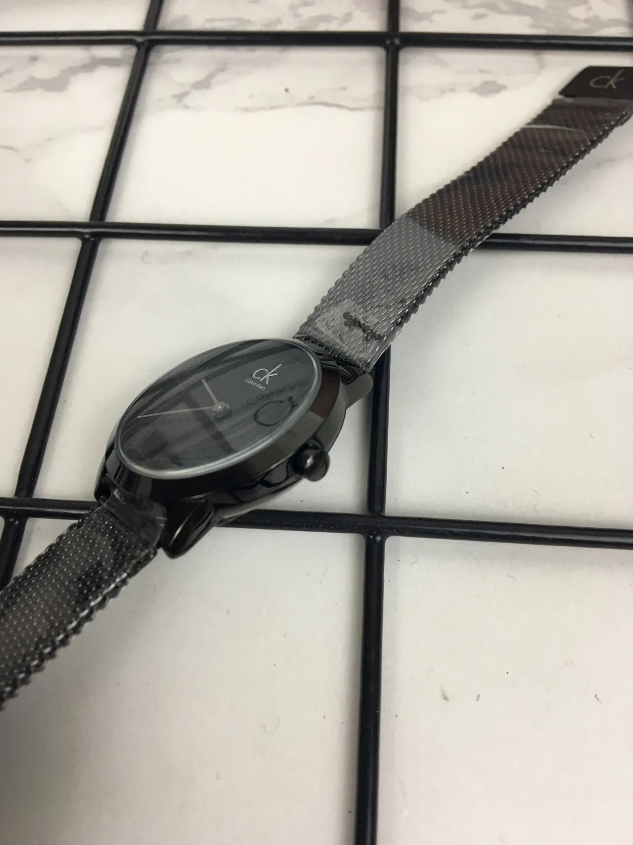 Calvin Klein Minimalist Black Mesh Strap Quartz Watch 4