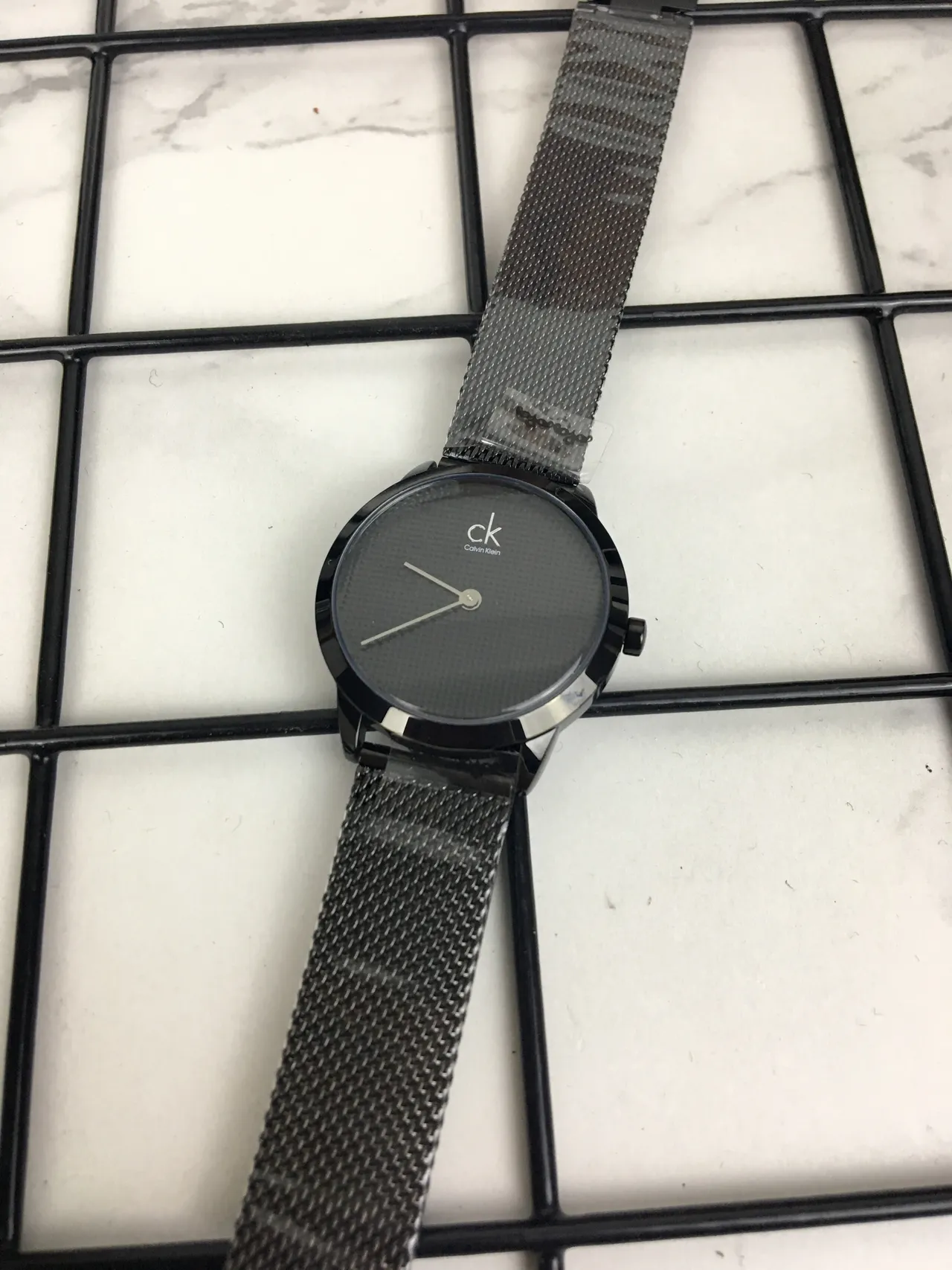 Calvin Klein Minimalist Black Mesh Strap Quartz Watch 5