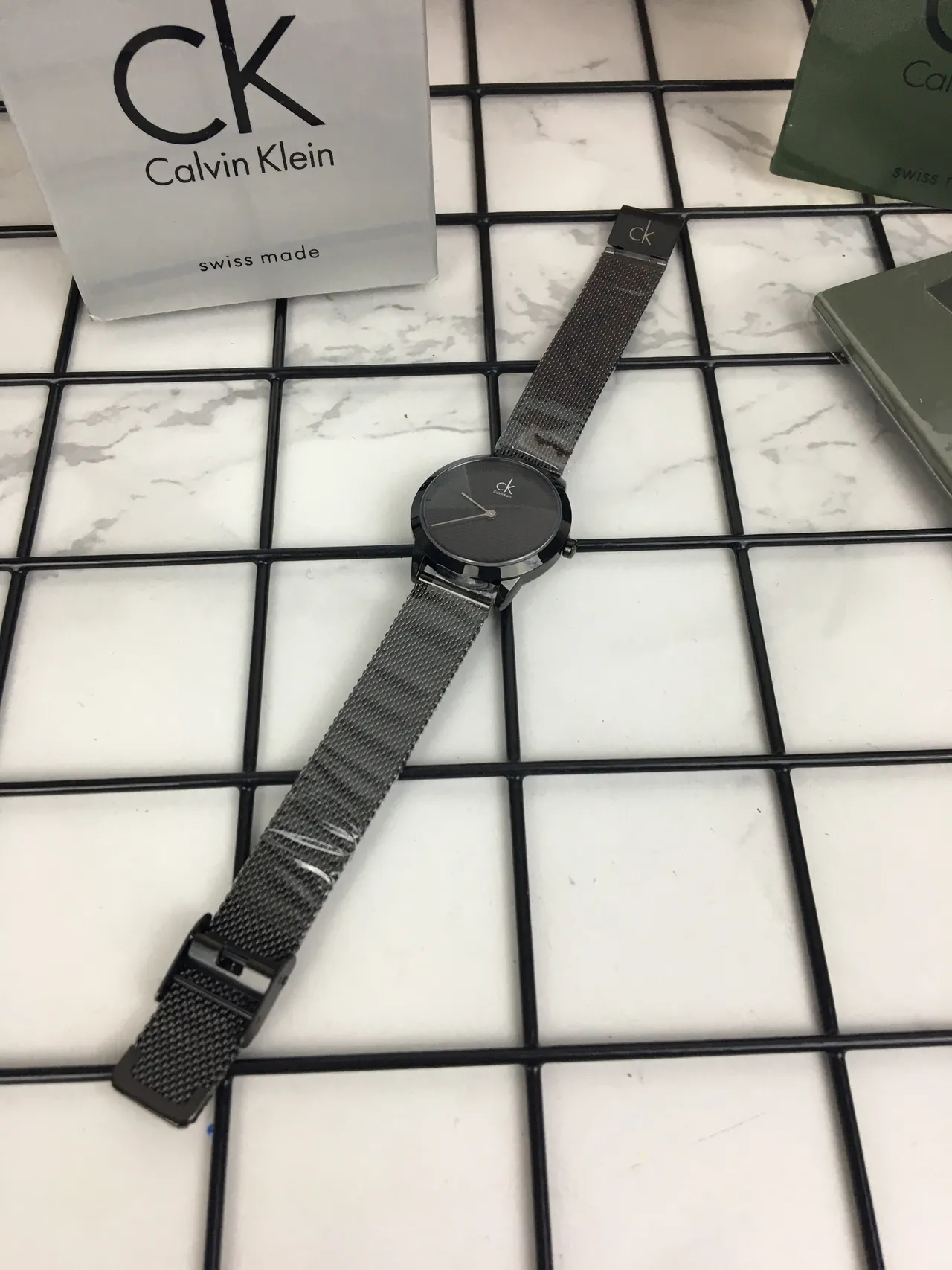 Calvin Klein Minimalist Black Mesh Strap Quartz Watch 6