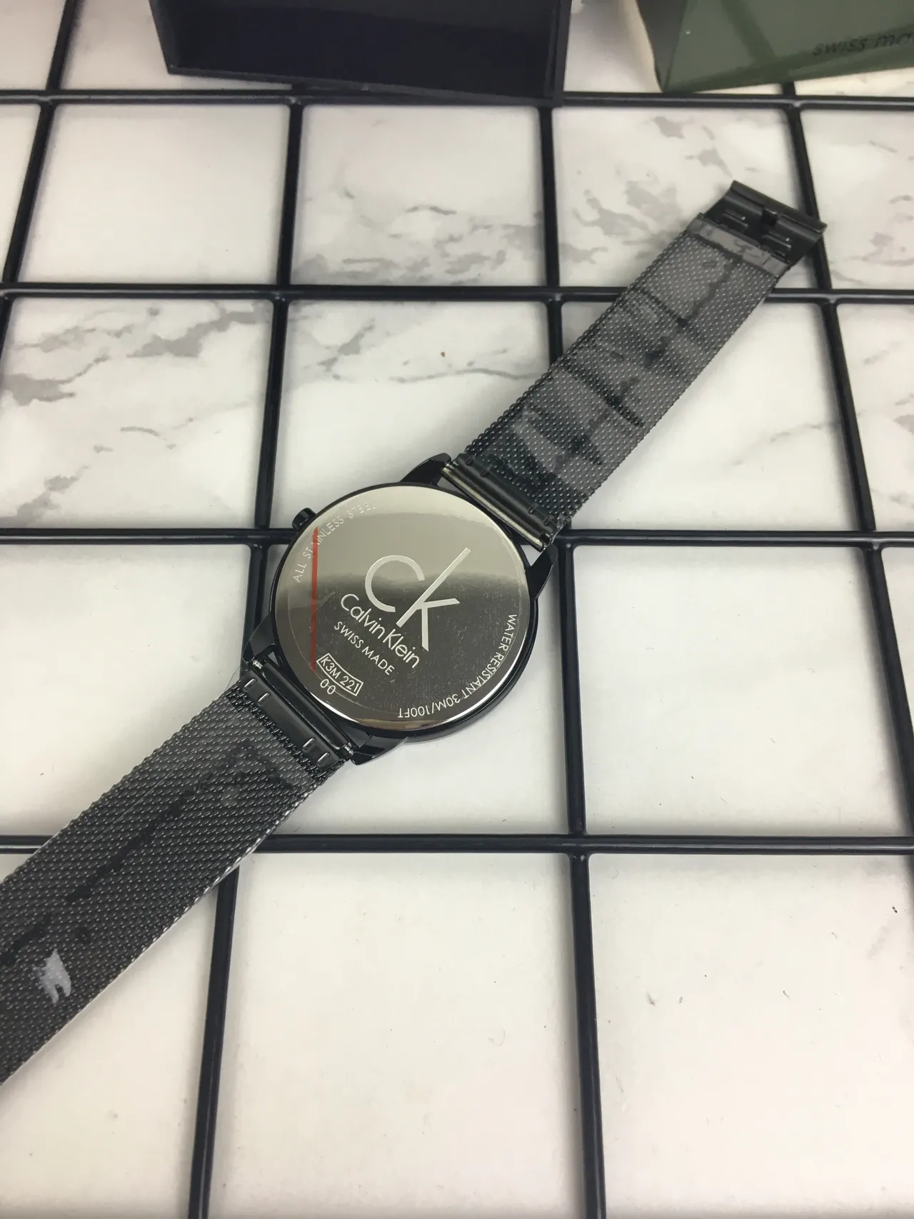 Calvin Klein Minimalist Black Mesh Strap Quartz Watch 8