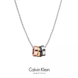 Calvin Klein Stacked Multi-Tone Cylindrical Charm Necklace