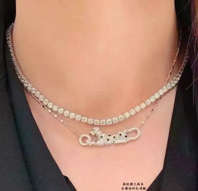 Cartier Full-Pavé Quatre Griffes Collier Tennis 9