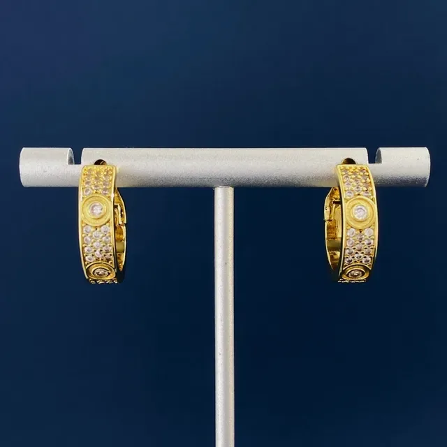 Boucles d'oreilles Cartier en or pavé de cristaux à charnière 6