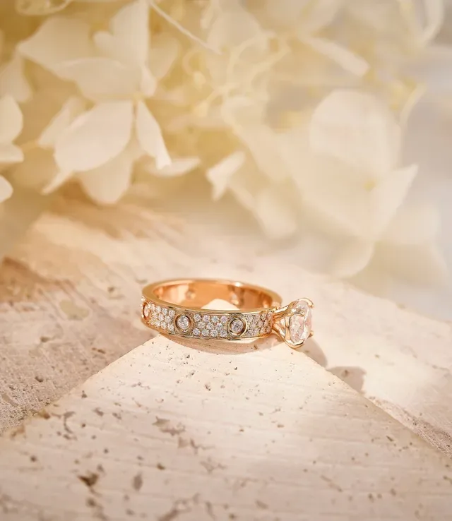 Anillo Cartier Oro Rosa Blanca Pavé-Set 2