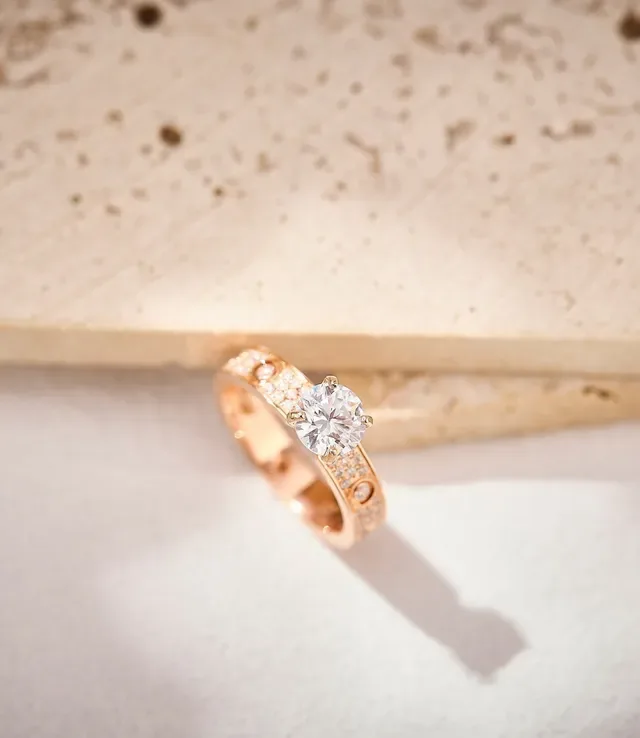 Anillo Cartier Oro Rosa Blanca Pavé-Set 3