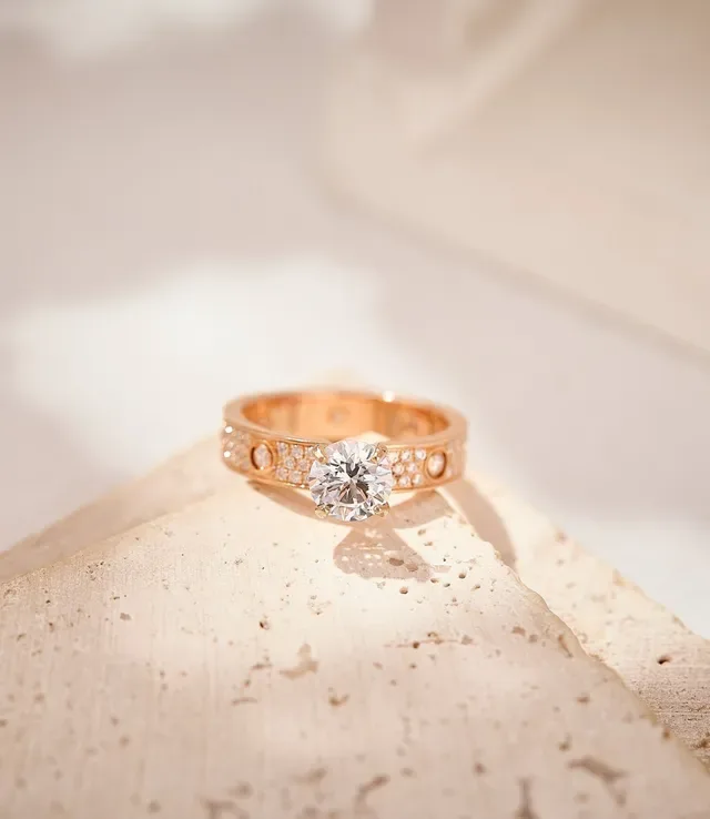 Anillo Cartier Oro Rosa Blanca Pavé-Set 4