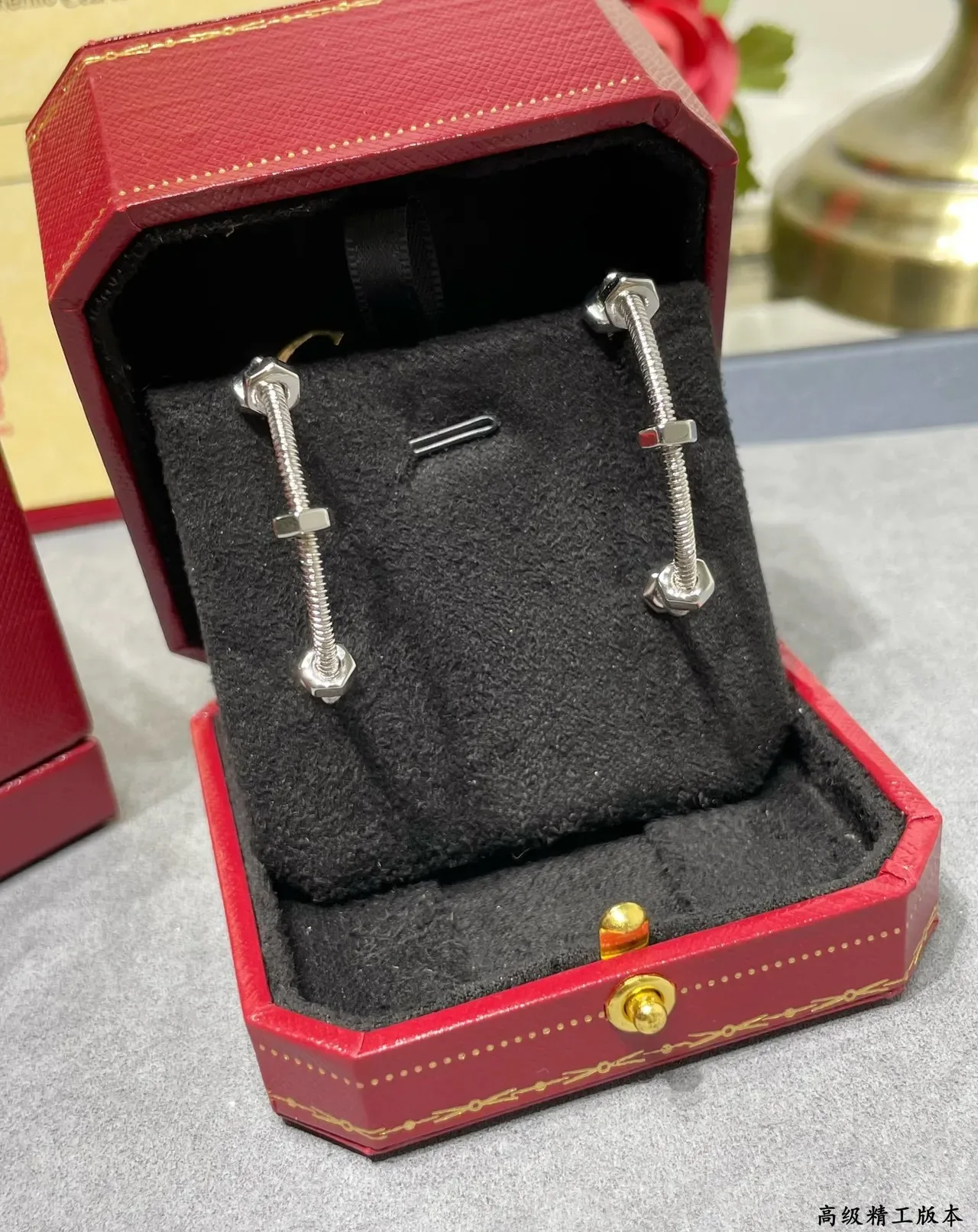 Cartier Juste un Clou Boucles d'oreilles or argent fil enroulé anneau avec accents d'écrou hexagonal 3