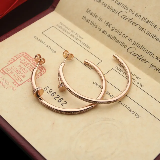 Cartier Juste un Clou Boucles d'Oreilles Or Argent Ouvertes Pavé-Set 5