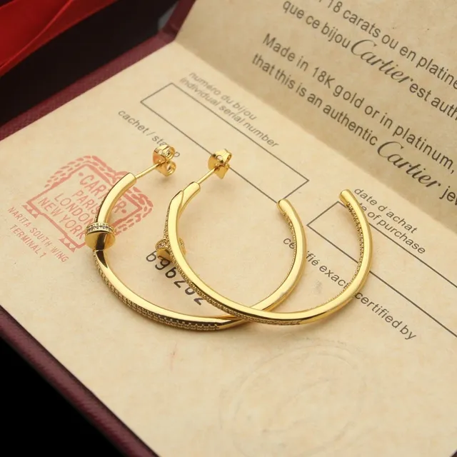 Cartier Juste un Clou Boucles d'Oreilles Or Argent Ouvertes Pavé-Set 7