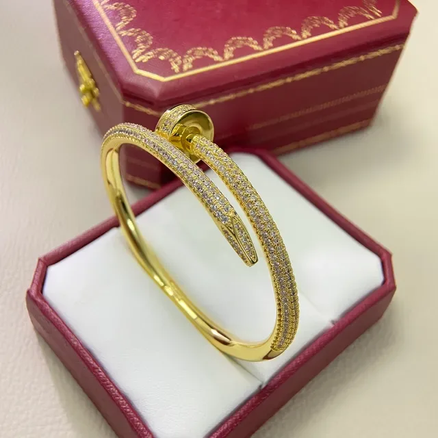 Bracelet Cartier Juste un Clou Or Argent Motif Nailhead Pavé-Set 2