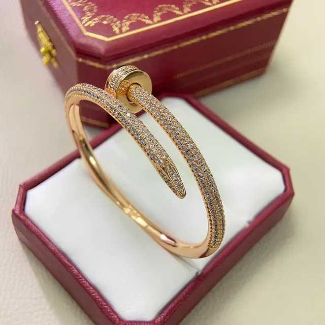 Bracelet Cartier Juste un Clou Or Argent Motif Nailhead Pavé-Set 3