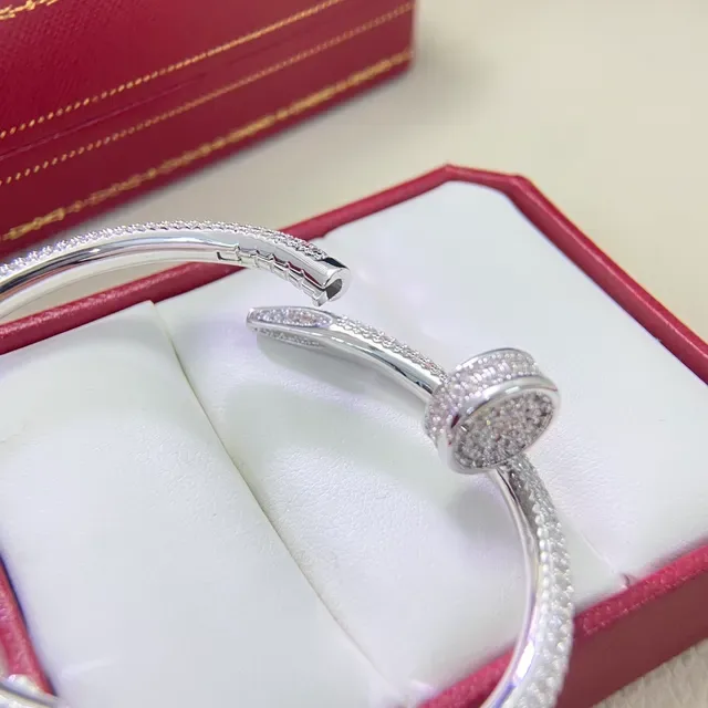 Bracelet Cartier Juste un Clou Or Argent Motif Nailhead Pavé-Set 5