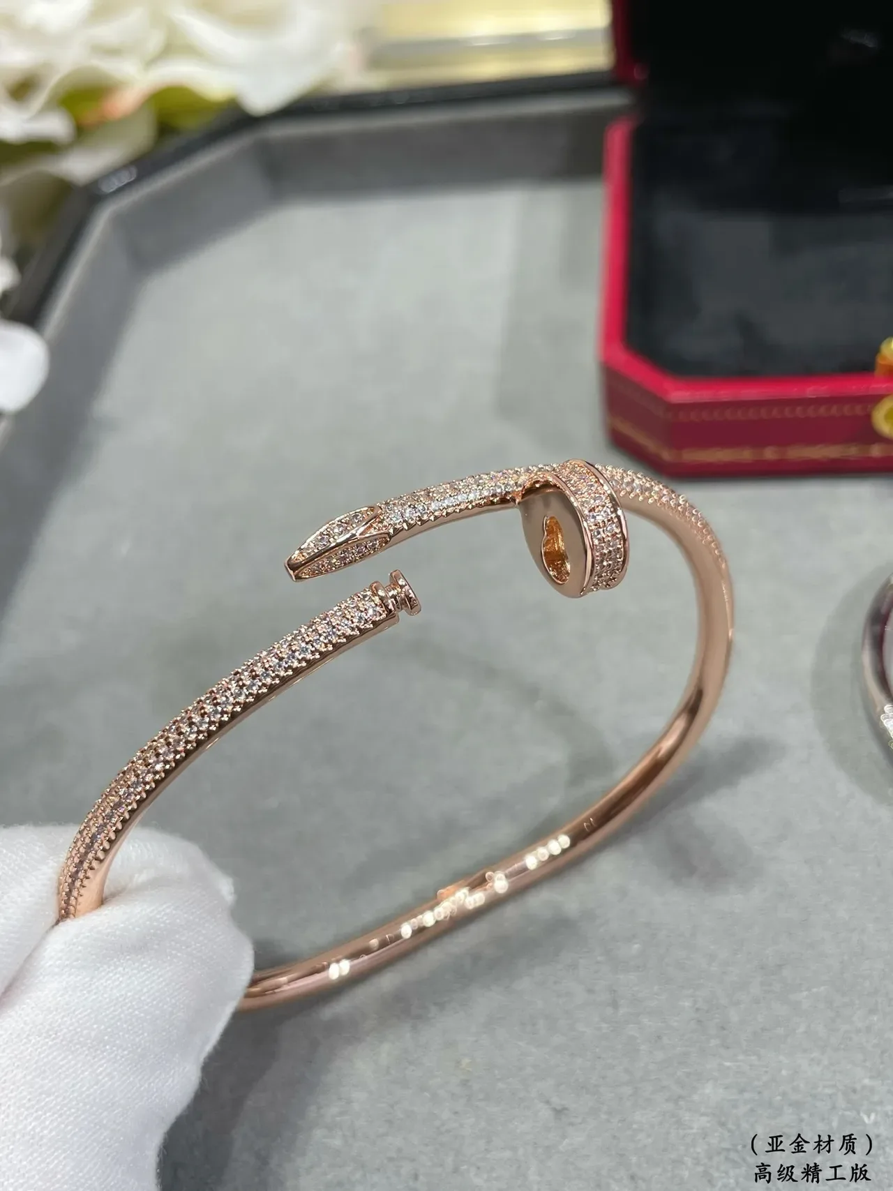 Cartier Juste un Clou Pavé Diamond Bracelets Or Rose et Or Blanc 5