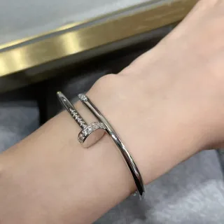 Cartier Juste un Clou Pavé Silver-Tone Nail Motif Bracelet