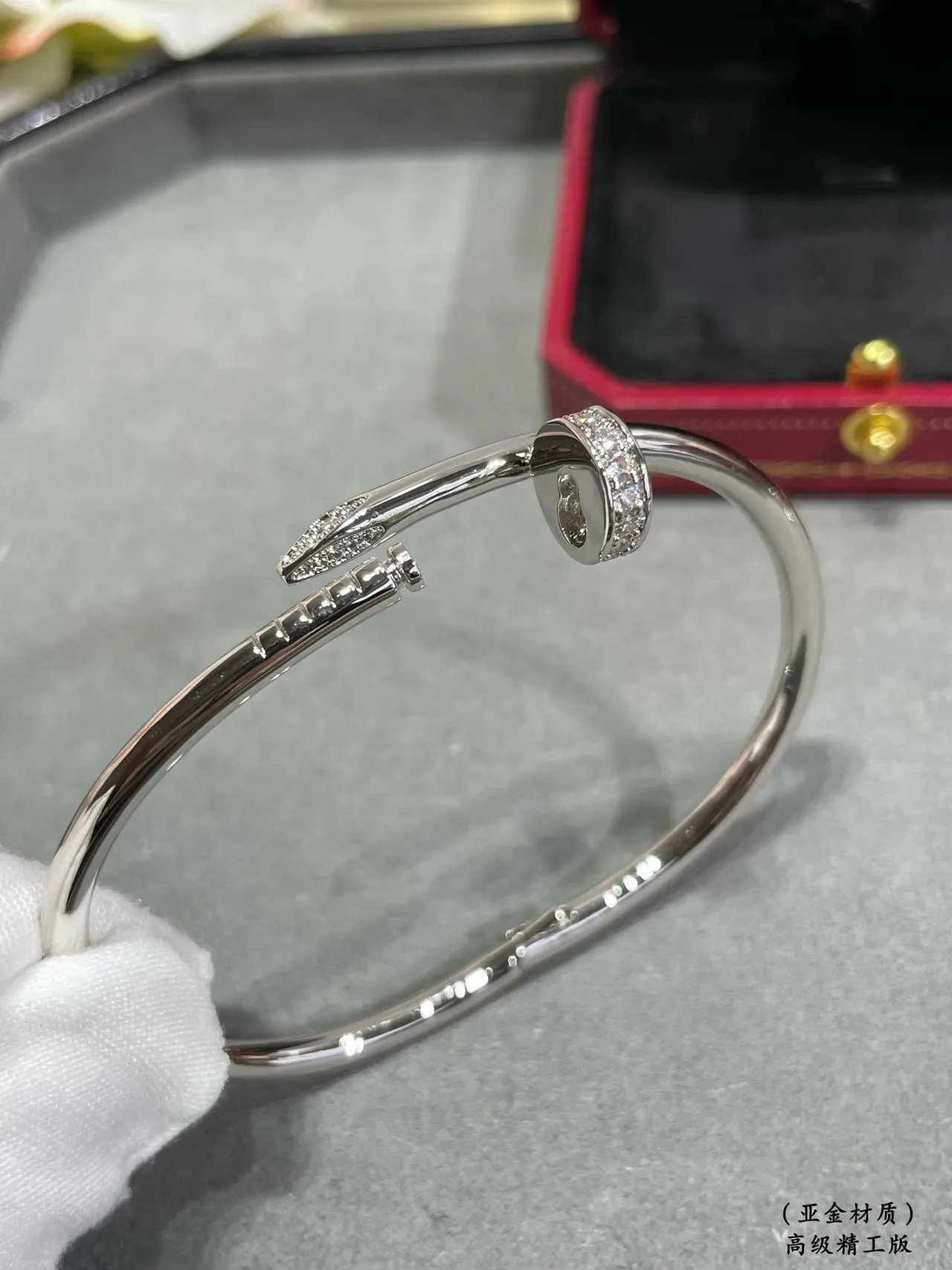 Bracelet Cartier Juste un Clou Pavé Argenté Motif Clou 6