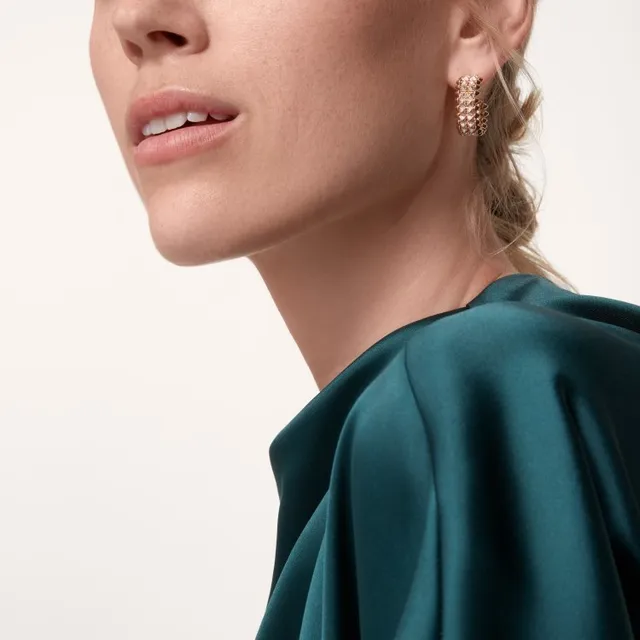 Cartier Juste un Clou boucles d'oreilles créoles piquetées pavé 9