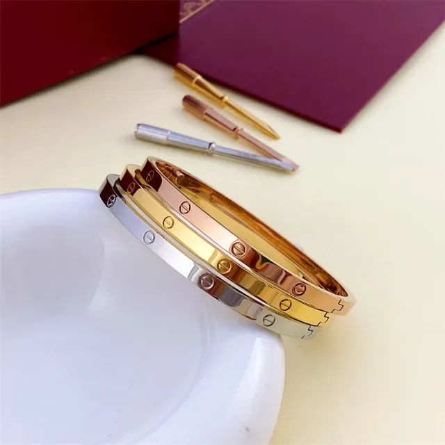 Cartier Love Bracelet Triple-Tone Bezel-Set Screw Motif Bracelets 4
