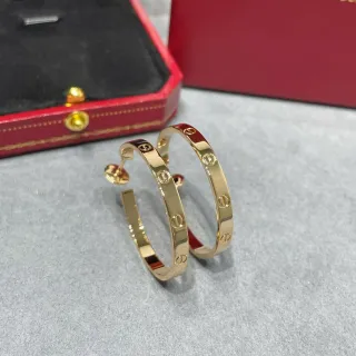 Cartier Love Gold Screw-Motif Hoop Earrings