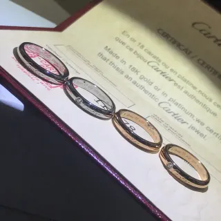Cartier Love Silver Gold Smooth Polished Band Single Bezel-Set Diamond Ring