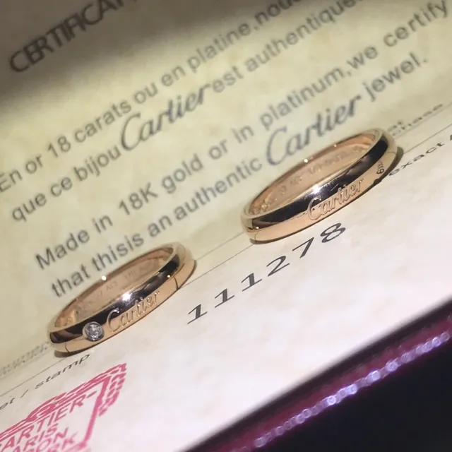 Cartier Love রুপা সোনা মসৃণ পালিশ ব্যান্ড সিঙ্গেল বেজেল সেট ডায়মন্ড রিং 3